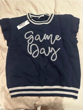 Navy 'Game Day' Crew Neck Sweater - Casual Women's Sweater